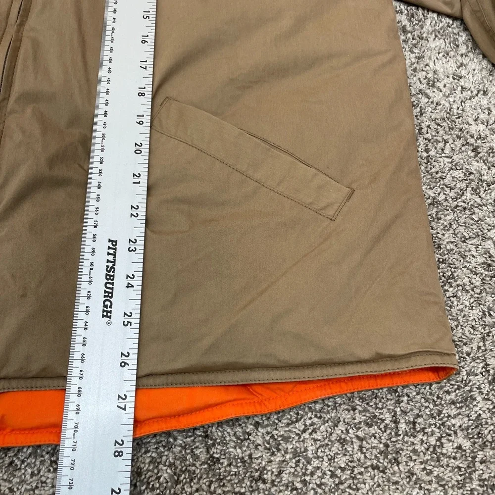 Vtg J Crew Men's L Goose Down Puffer Jacket  Removable Sleeve Brown Orange Y2K‎